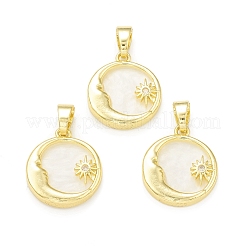 Ciondoli in ottone con placcatura a cremagliera con micro pavé di zirconi chiari&nbsp;KK-C011-27G