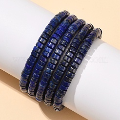 Lapis naturali perline lazuli allungano i braccialetti&nbsp;BJEW-F523-03B