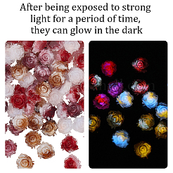 200 Stück 4 Farben Blumenharz-Cabochons&nbsp;MRMJ-CY0001-01