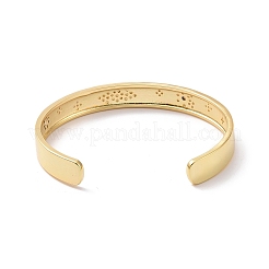 Bracelet manchette ouvert mauvais œil et étoile en zircone cubique&nbsp;BJEW-P279-01G