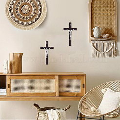 Ostern Holz Kruzifix Kreuz Legierung Figuren Ornamente&nbsp;DJEW-WH0016-62