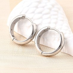 Pendientes de aro de latón con micro circonitas y cubic zirconia transparente&nbsp;EJEW-Z121-01P