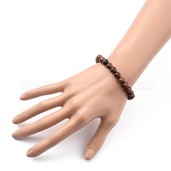 Set di braccialetti elastici con perline in legno naturale unisex&nbsp;BJEW-JB05463