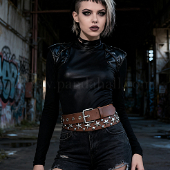 Ceintures à chaîne en cuir PU avec rivets en alliage étoile&nbsp;DIY-WH20007-291C