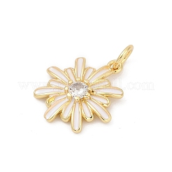 Pendentifs en laiton pavé de zircones cubiques avec émail&nbsp;KK-U062-38G-03