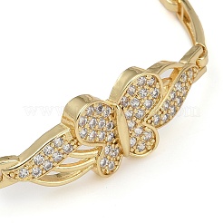 Gestellplattierung Messing Mikropflaster klare Zirkonia Gliederkettenarmbänder&nbsp;BJEW-Z069-02G-01