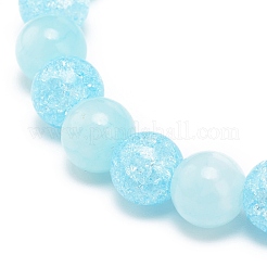 Pulsera elástica con cuentas redondas de cuarzo craquelado sintético y jade amarillo natural para mujer&nbsp;BJEW-JB08528-04