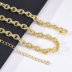 Colliers à chaîne en laiton texturé pour femmes&nbsp;NJEW-K282-05G