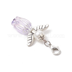 Decorazioni pendenti in vetro e perle finte in plastica ABS con angelo tulipano&nbsp;HJEW-JM03595