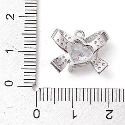 Placage de crémaillère en laiton micro pavé pendentifs en zircone cubique claire&nbsp;KK-H463-10P-01