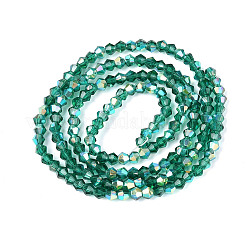 Ab couleur plaqué perles de verre transparent brins&nbsp;GLAA-G127-01P