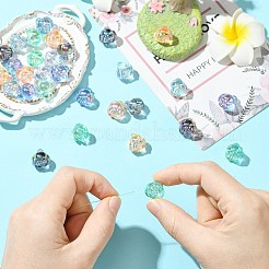 30 pièce de perles acryliques transparentes électrolytiques de 5 couleurs&nbsp;PACR-CJ0001-41