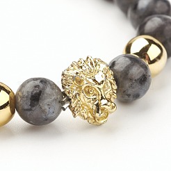 Bracciali elasticizzati con perline miste naturali e sintetiche&nbsp;BJEW-G514-12