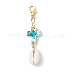 Decorazioni pendenti in turchese sintetico&nbsp;HJEW-JM03645-01