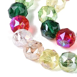 Chapelets de perles en verre transparent électrolytique&nbsp;EGLA-Q135-8MM-C08