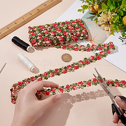 3D-Spitzenbesatz aus Polyester mit Blumenstickerei&nbsp;SRIB-WH0011-141D