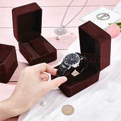 Cajas organizadoras de madera y terciopelo&nbsp;CON-WH0110-336B
