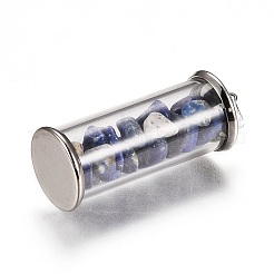 Pendentifs de bouteille de souhait en alliage et verre&nbsp;G-Z017-02