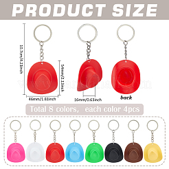32 llavero de plástico con forma de sombrero de 8 colores&nbsp;KEYC-PH01605