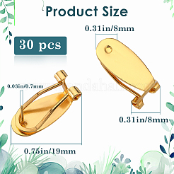 30 pièces de boucles d'oreilles en laiton&nbsp;KK-SP0001-45G