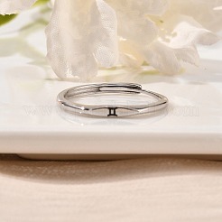 925 anello regolabile in argento sterling rodiato&nbsp;RJEW-S397-01P-09