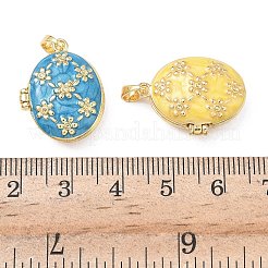 Pendentifs émaillés de médaillon en laiton&nbsp;KK-F923-03A-G