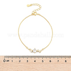 Gliederarmbänder aus Sterlingsilber mit Mikropavé und Zirkonia&nbsp;BJEW-V008-02G