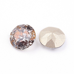 Cabochons de strass pointu dos et dos plaqué en verre&nbsp;RGLA-J012-8mm-001BP