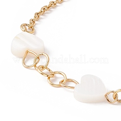 Bracciale a maglie di cuore in conchiglia sintetica&nbsp;BJEW-F431-07G