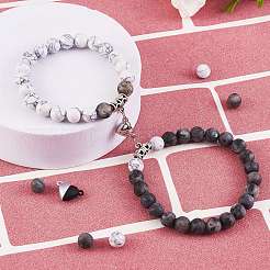 Cuore e chiusura magnetica rotonda coppia bracciali kit fai da te&nbsp;DIY-SZ0006-27