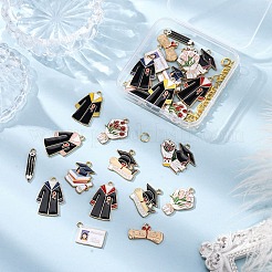 24 pièces 12 styles pendentifs en alliage émail pour la saison de remise des diplômes&nbsp;ENAM-FP0001-79