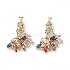 Pendentifs en zircone cubique colorée en laiton&nbsp;KK-E068-VA065-2