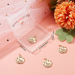 6 pièces en laiton micro pavé pendentifs en zircone cubique claire&nbsp;KK-BBC0004-78