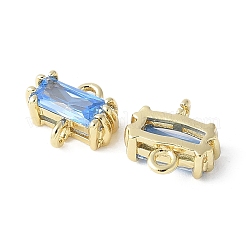 Breloques de connecteur en laiton pavé de zircone cubique&nbsp;KK-F892-53G-03
