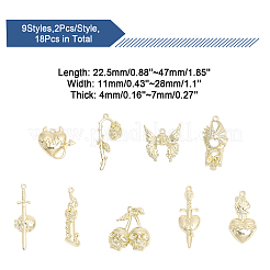 18 stücke 9 stil rack plattierung legierung anhänger&nbsp;FIND-CA0007-41