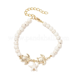 Armbänder mit Anhängern aus Edelstahl 304 und synthetischem Türkis&nbsp;BJEW-JB14065-02