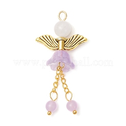 8 pendentif ange en jade malaisien teinté naturel et perles de verre&nbsp;PALLOY-JF03986