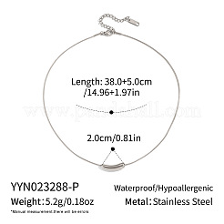 Colliers minimalistes en acier inoxydable 304 avec pendentif en forme de haricot et chaîne serpent ronde pour femmes&nbsp;YF8293-2