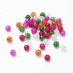 Peinture cuite perles de verre craquelées&nbsp;DGLA-X0006-6mm-09