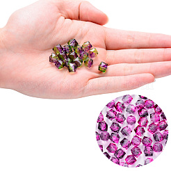 Perles acryliques bicolore transparent peint à la bombe&nbsp;ACRP-T005-26-M