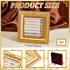 Quadratischer Fotorahmen aus Harz mit Ring-Organizer-Ständer mit Samtmatte&nbsp;ODIS-WH0031-50