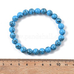Bracelets extensibles en jaspe turquoise synthétique&nbsp;BJEW-K212-B-022
