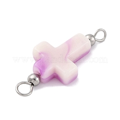 35 pz 7 colori bicolore croce connettore acrilico charms&nbsp;PALLOY-JF03528-02