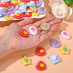 30pcs 5 Arten undurchsichtige Harzanhänger&nbsp;RESI-CJ0002-30