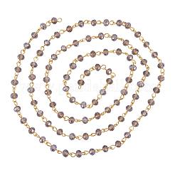 Chaînes de perles en rondelles en verre manuelles pour fabrication de colliers et bracelets&nbsp;AJEW-JB00037-05