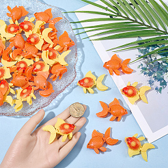 30 pz. 2 decorazioni in resina a forma di pesce dorato&nbsp;AJEW-SP0004-10