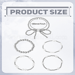 5 bracelet extensible rond en perles acryliques de 5 styles pour femmes&nbsp;BJEW-LP0003-77P