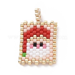 Thème de noël fait à la main miyuki japonais métier à tisser motif perles de rocaille&nbsp;PALLOY-MZ00060-04