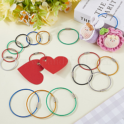 36 stücke 18 arten gummi abdeckung edelstahl draht kabel schlüsselanhänger&nbsp;FIND-SC0013-72