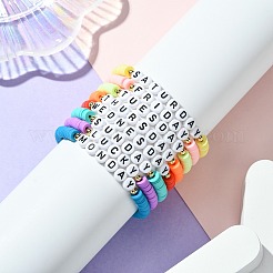 8 Stück Stretch-Armbänder aus Polymer-Ton-Perlen in 8 Farben.&nbsp;BJEW-SW00146